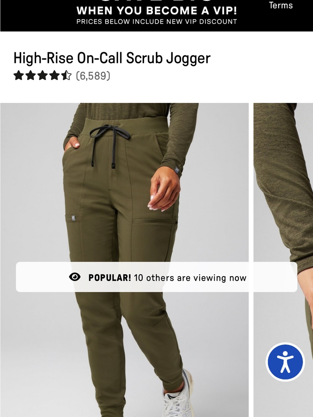 Fabletics High-Rise On-Call Scrub Jogger - Olive
